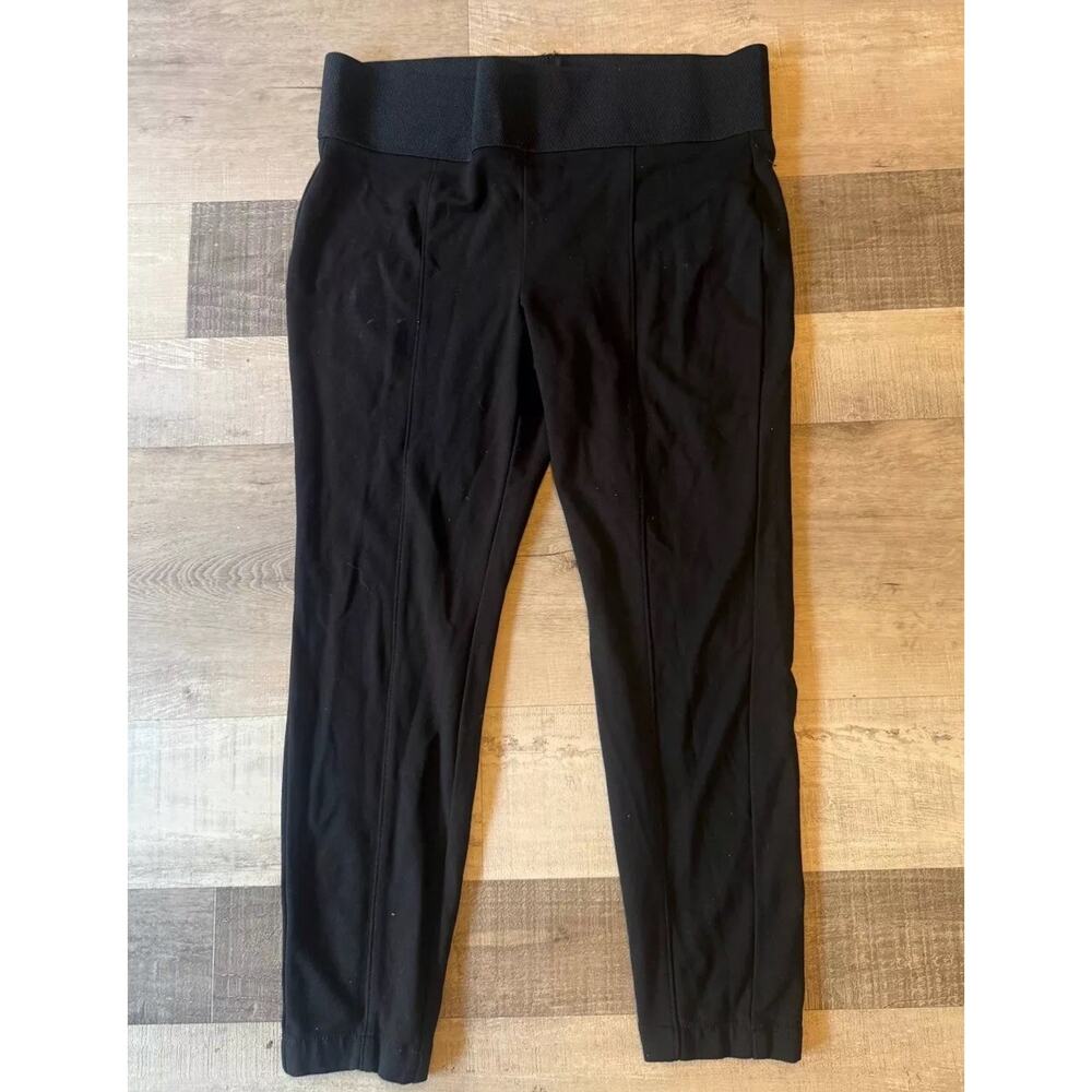 Gloria Vanderbilt Leggings Womens Large Black Solid High Waisted Ankle Slim Leg
